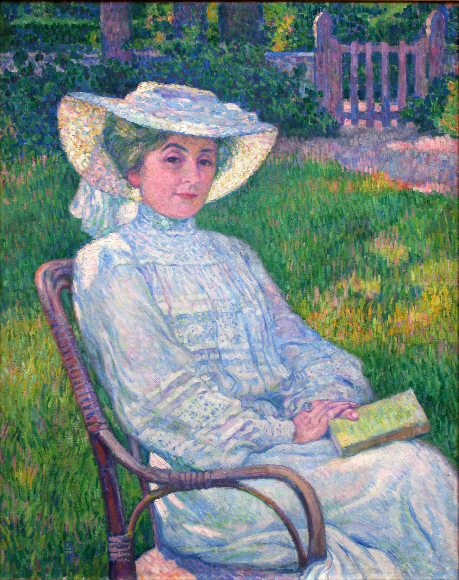 Lady in White, Portrait of Mrs. Théo Van Rysselberghe Théo van Rysselberghe tablo - Dekolata