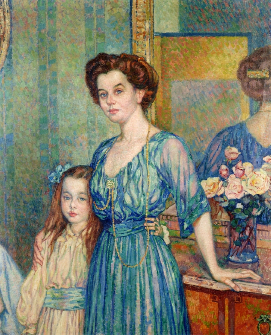 Madame Von Bodenhausen with her daughter Luli (1910) Théo van Rysselberghe tablo - Dekolata