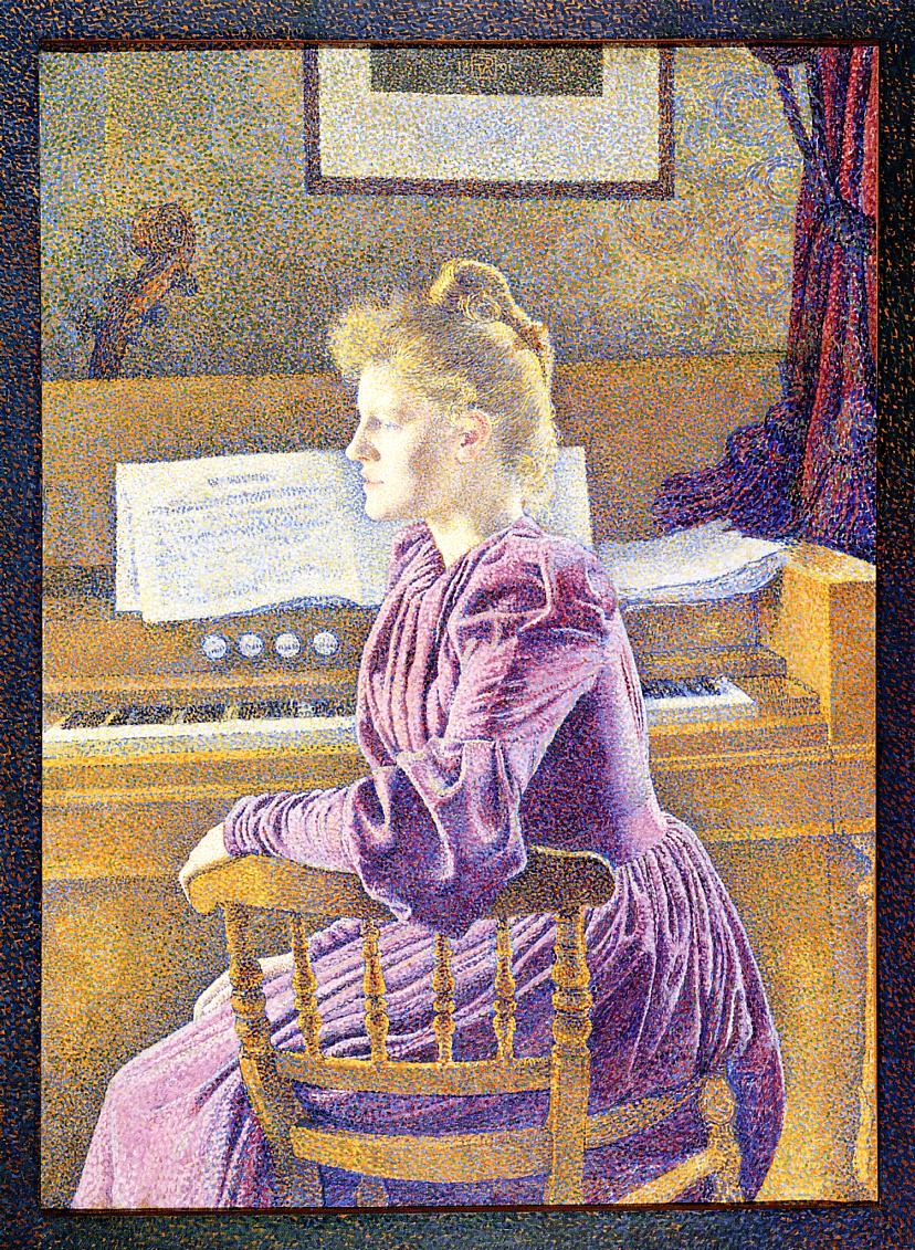 Maria Sethe at the Harmonium (1891) – Théo van Rysselberghe Tablo