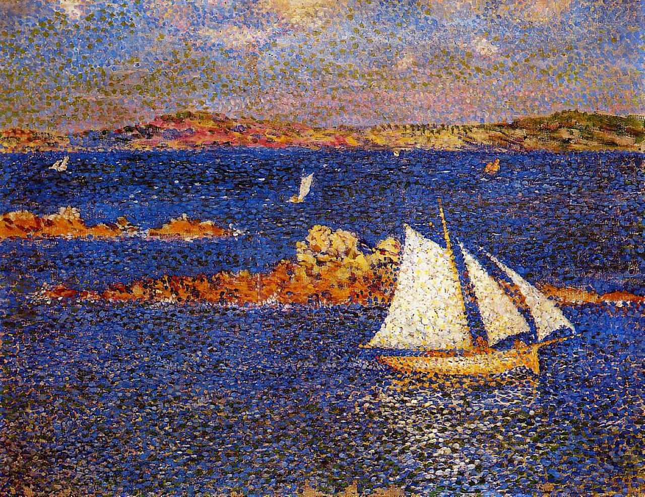 Near the Rocks of Per Kiridec (1889) Théo van Rysselberghe tablo - Dekolata