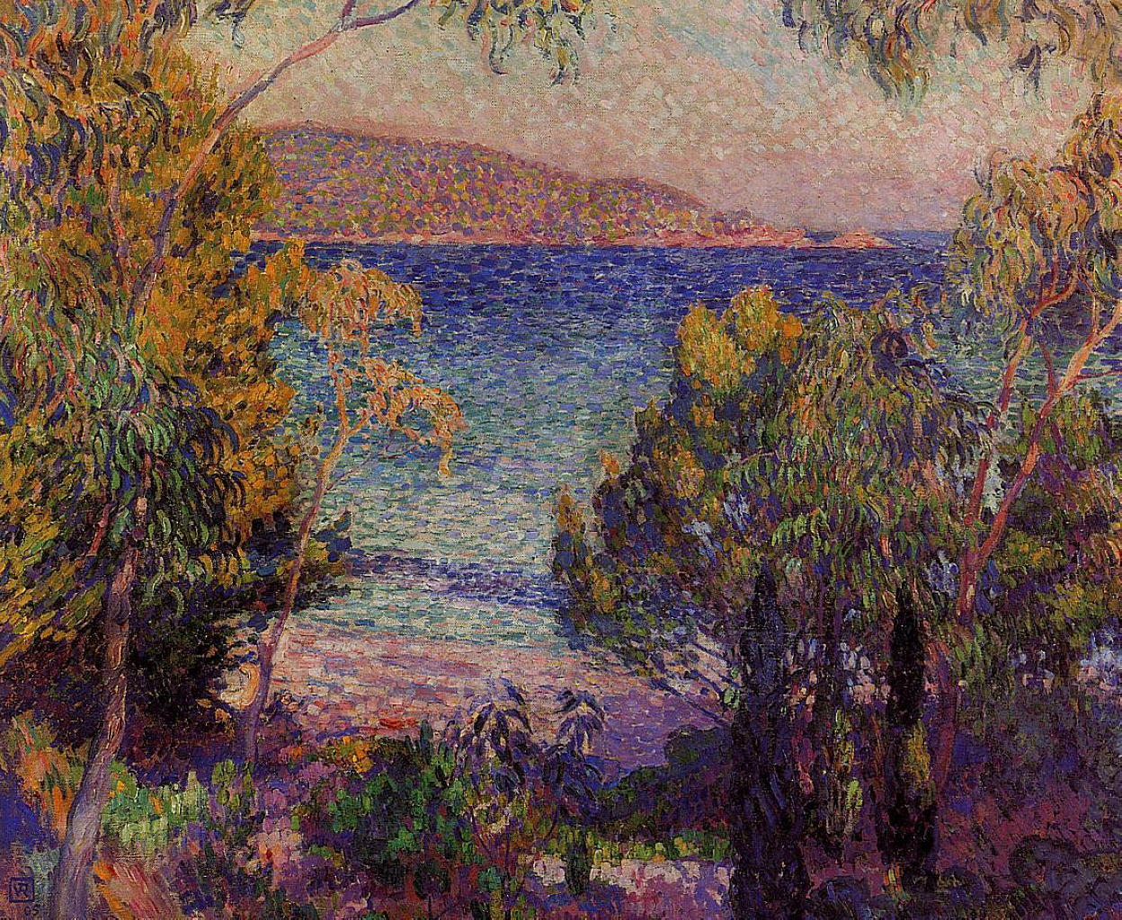 Pines and Eucalyptus at Cavelieri (1905) – Théo van Rysselberghe Tablo