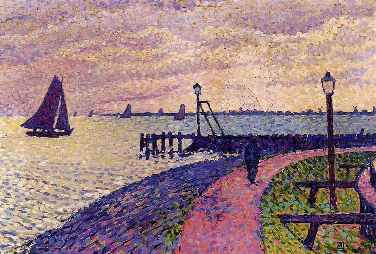 Port Entrance at Volendam (1896) – Théo van Rysselberghe Tablo