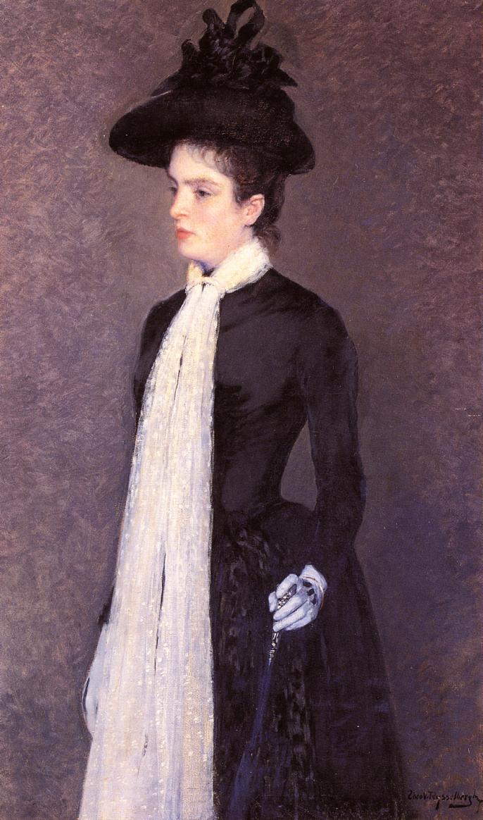 Portrait of a Woman in Black (1887) Théo van Rysselberghe tablo - Dekolata