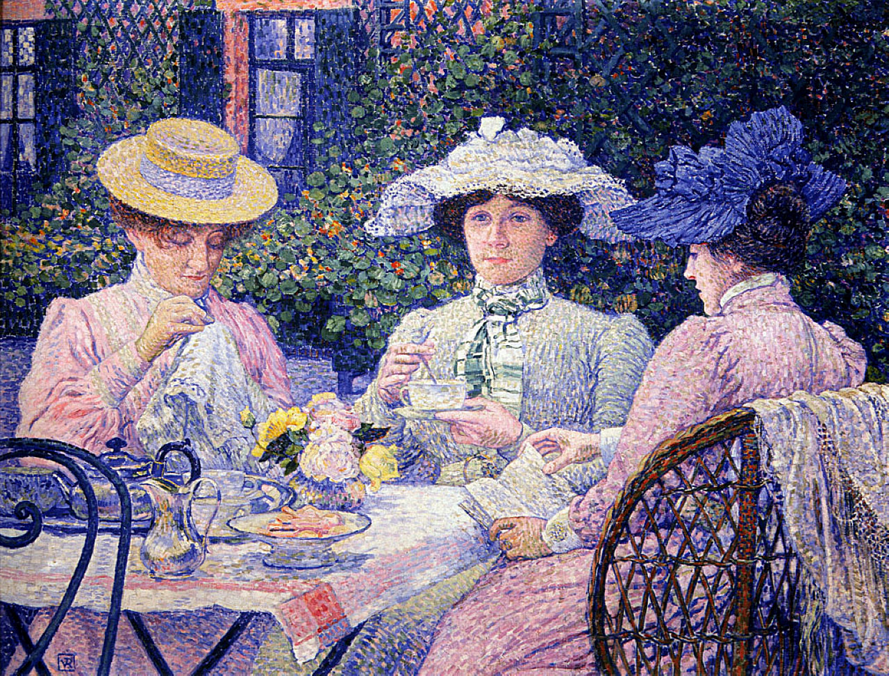 Summer Afternoon (Tea in the Garden) (1901) Théo van Rysselberghe tablo - Dekolata