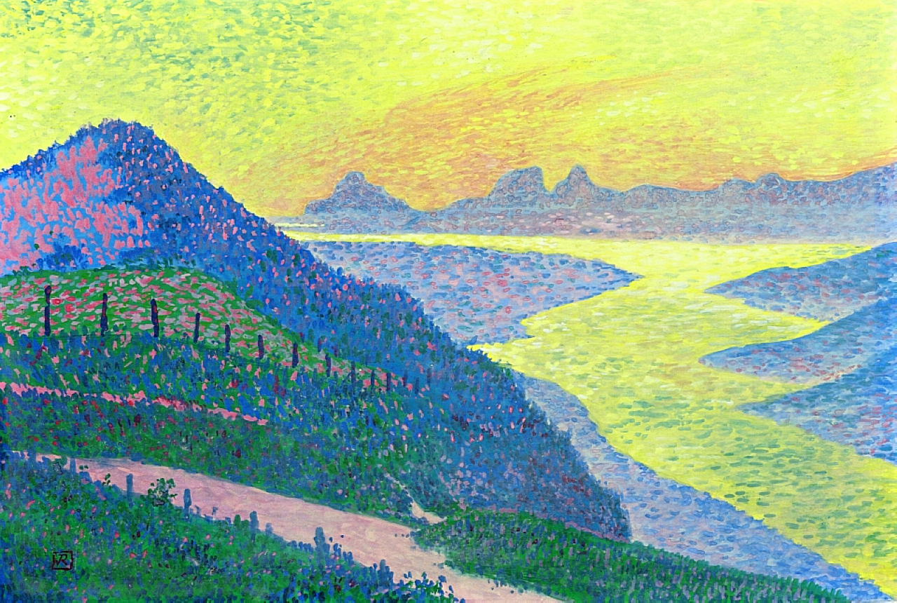 Sunset at Ambleteuse (1899) – Théo van Rysselberghe Tablo