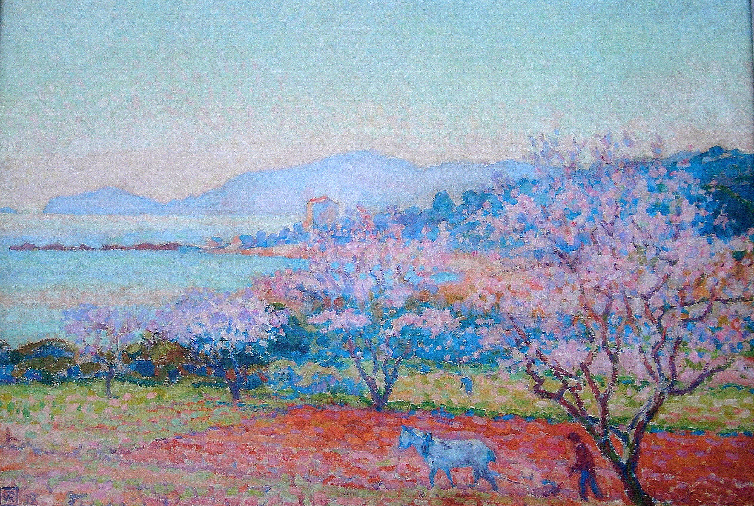 The Almond Flowers (1918) Théo van Rysselberghe tablo - Dekolata