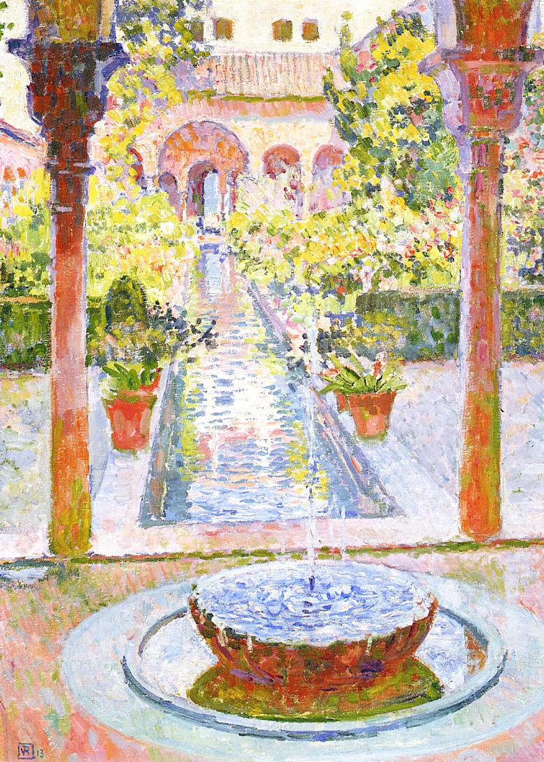 The Gardens of Generalife in Grenada (1913) – Théo van Rysselberghe Tablo