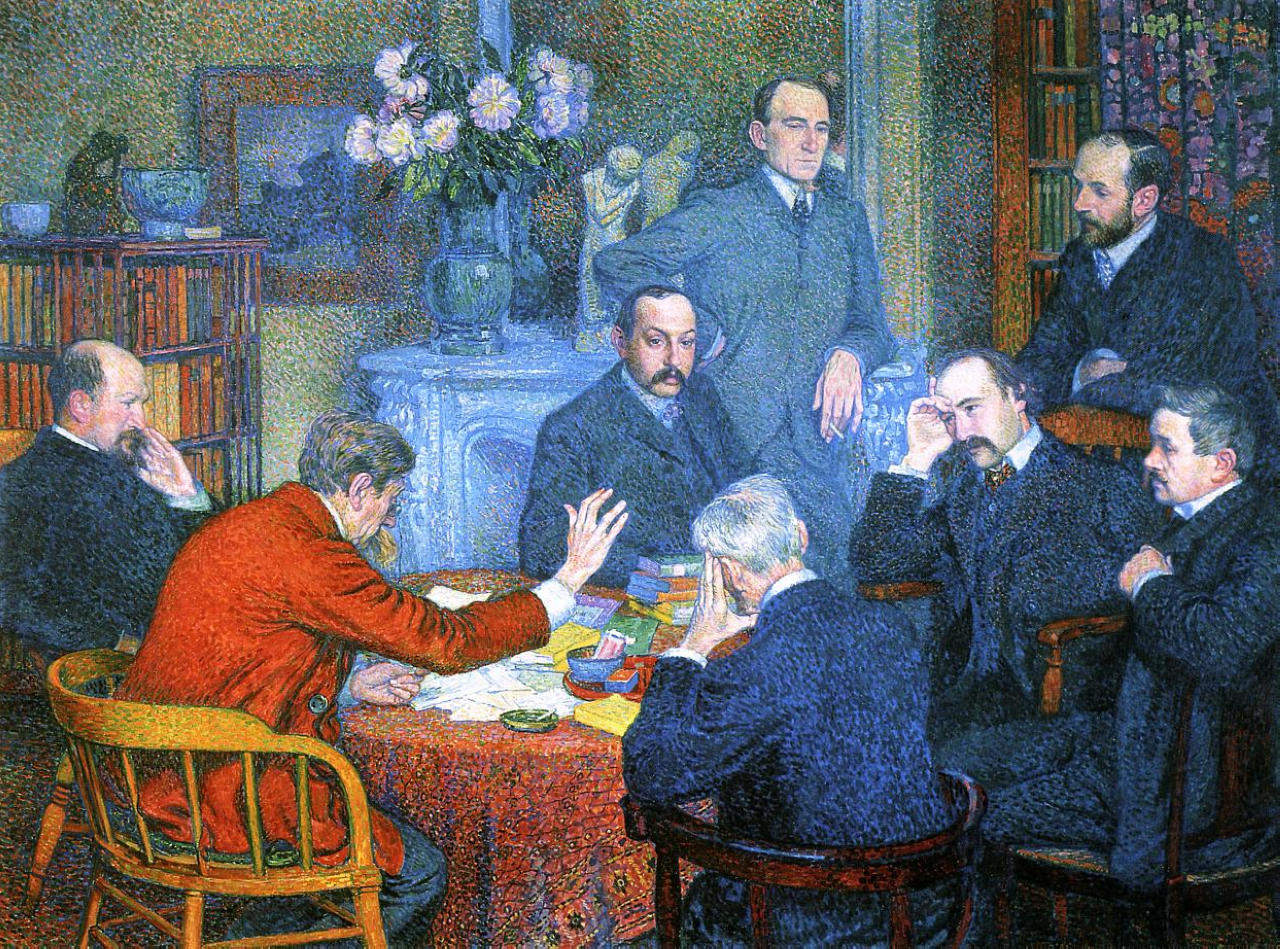 The Lecture by Emile Verhaeren (1903) Théo van Rysselberghe tablo - Dekolata