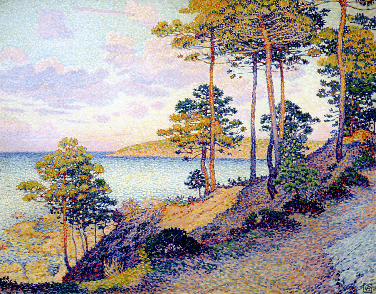 The Pointe St. Pierre at St. Tropez (1896) Théo van Rysselberghe tablo - Dekolata