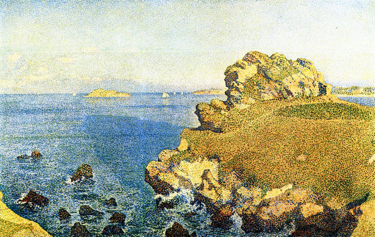 The Pointe de per Kiridec at Roscoff Théo van Rysselberghe tablo - Dekolata