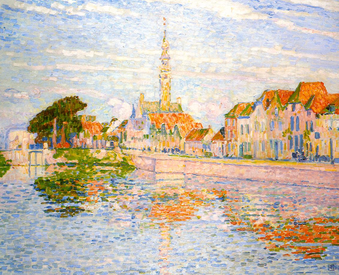 The Quay at Verre, Zeeland (1906) Théo van Rysselberghe tablo - Dekolata