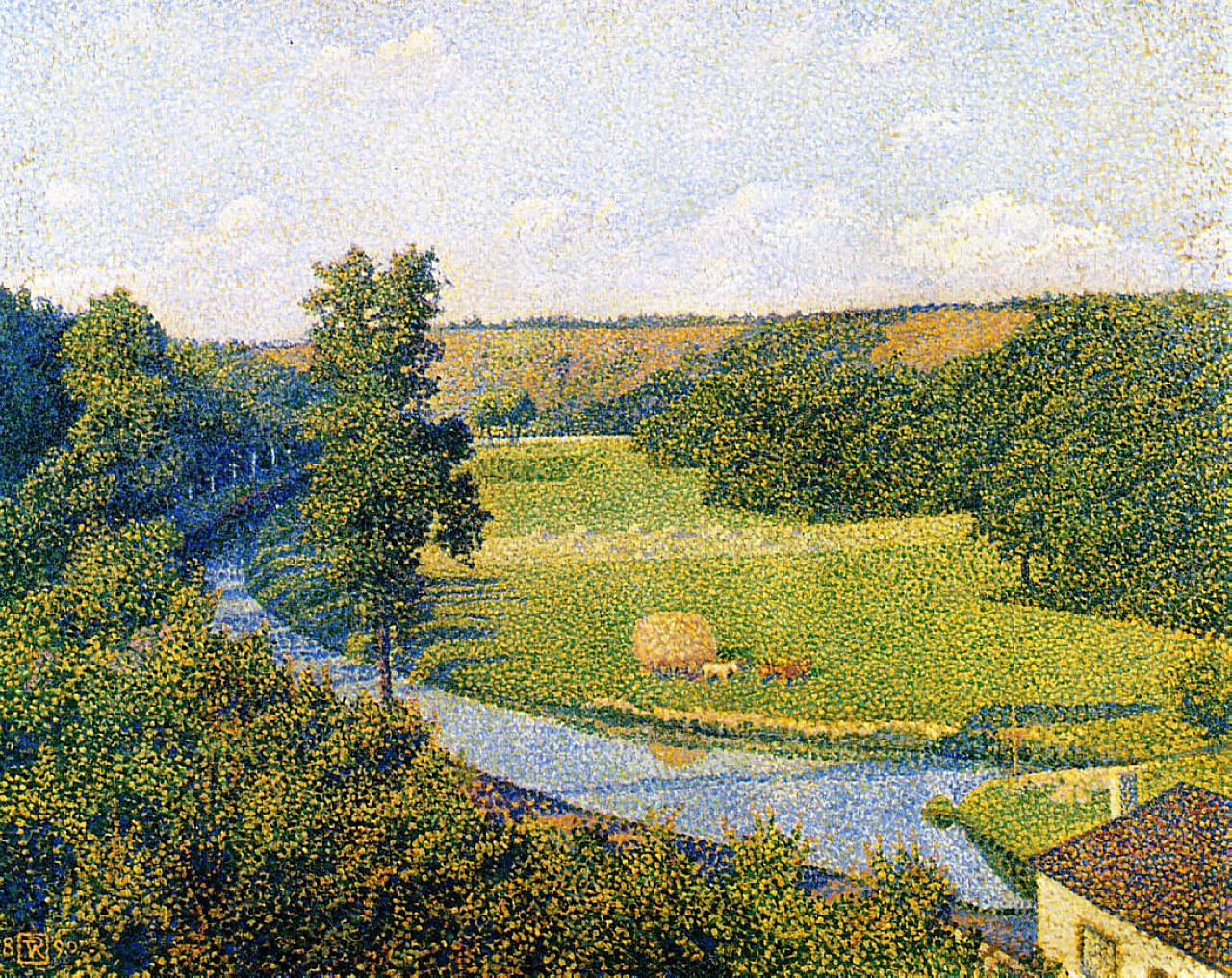 The Valley of the Sambre (1890) Théo van Rysselberghe tablo - Dekolata