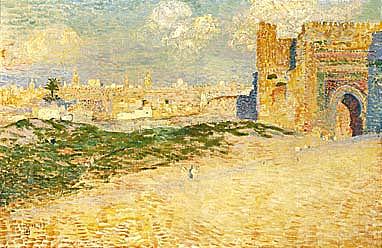 The door of Monsour Hay in Meknes, Morocco (1887) – Théo van Rysselberghe Tablo