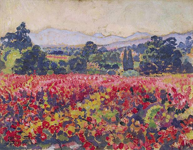 The vines in Saint Clair (1912) Théo van Rysselberghe tablo - Dekolata