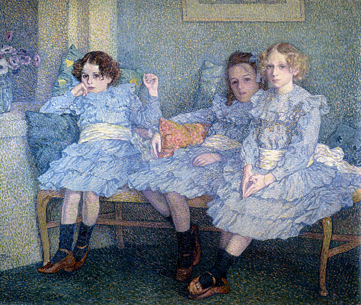 Three Children in Blue (1901) Théo van Rysselberghe tablo - Dekolata