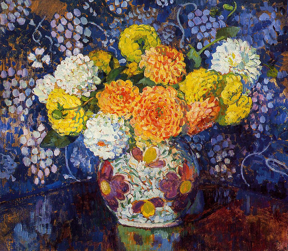 Vase of Flowers (1907) Théo van Rysselberghe tablo - Dekolata