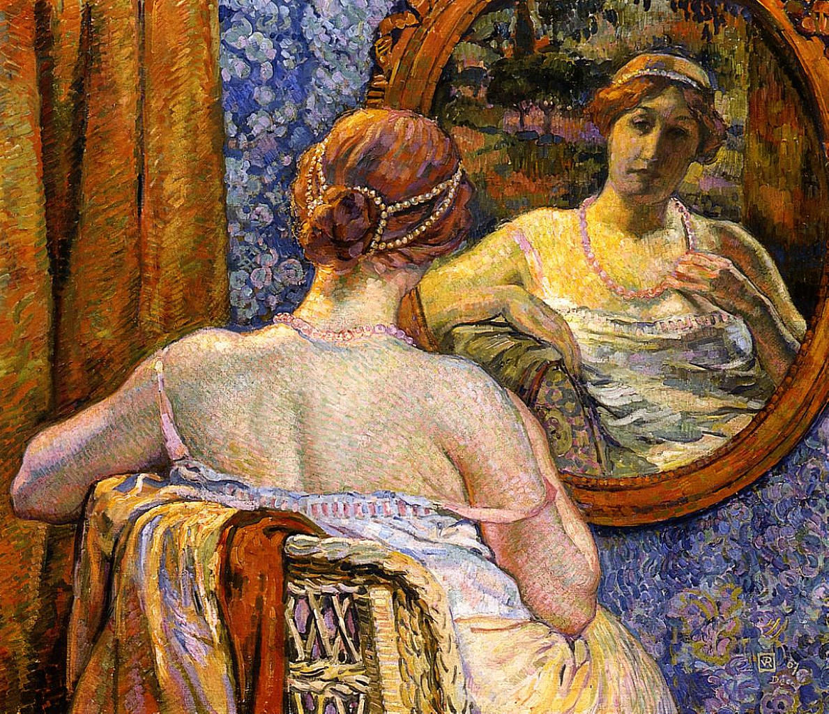 Woman at a Mirror (1907) – Théo van Rysselberghe Tablo