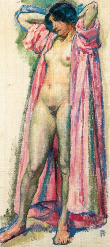 Woman in Red Peignoir (1910) Théo van Rysselberghe tablo - Dekolata