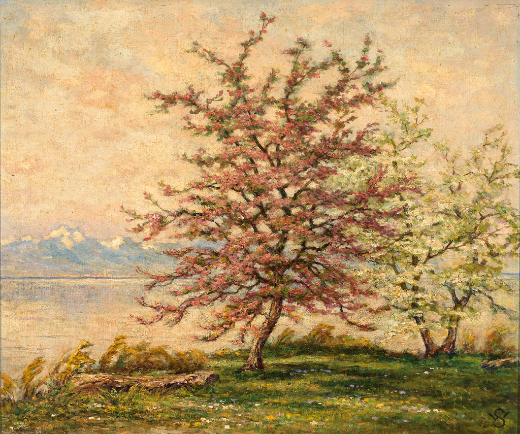 Blühende Mandel (1912) Willy Schlobach tablo - Dekolata