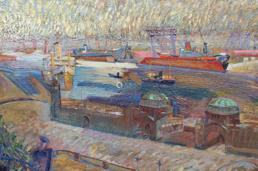 Port of Hamburg (1928) Willy Schlobach tablo - Dekolata