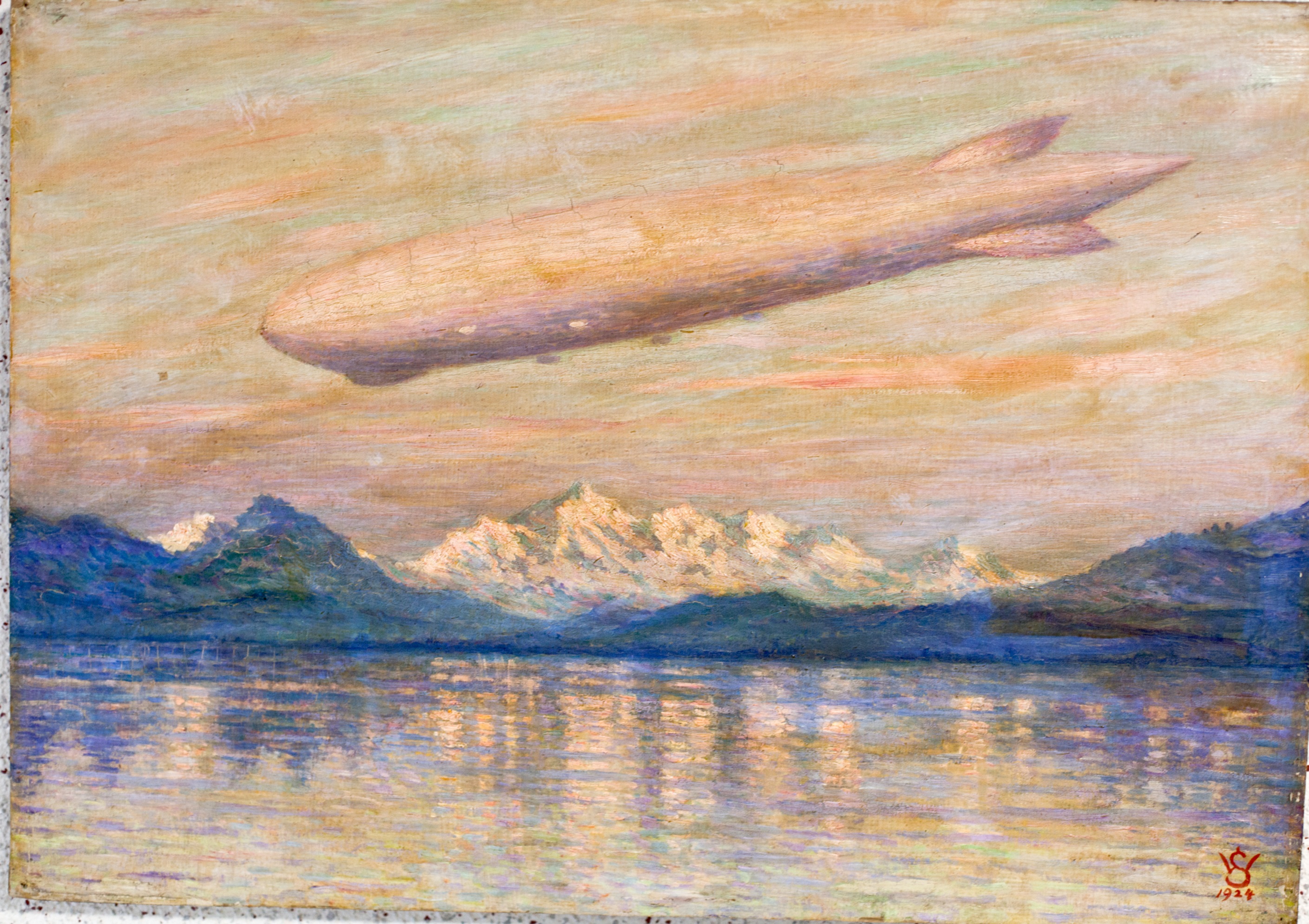 Test drive over the Alps (1924) Willy Schlobach tablo - Dekolata