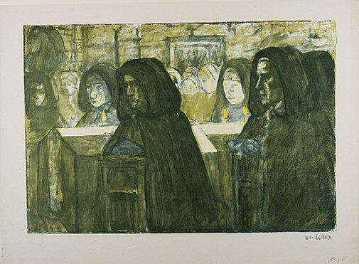 Funeral in Brittany (1897) Charles Cottet tablo - Dekolata