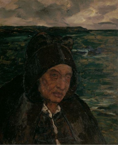 Old Woman of Brittany Charles Cottet tablo - Dekolata