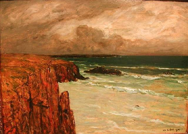Sea Landscape in Brittany (1912) Charles Cottet tablo - Dekolata