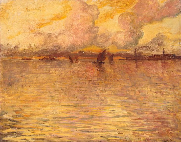 Seascape with Venice in the Distance (1896) Charles Cottet tablo - Dekolata