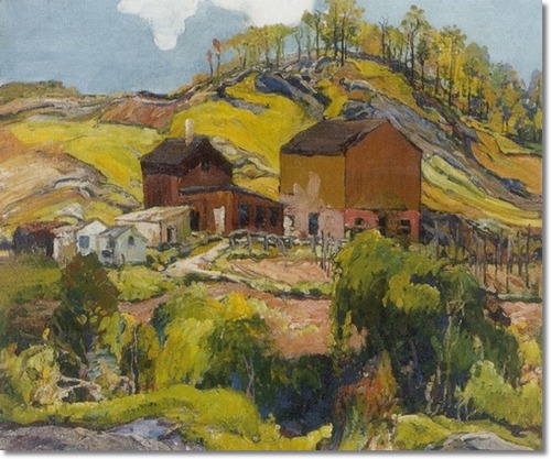 Hilly Landscape with Houses Charles Reiffel tablo - Dekolata