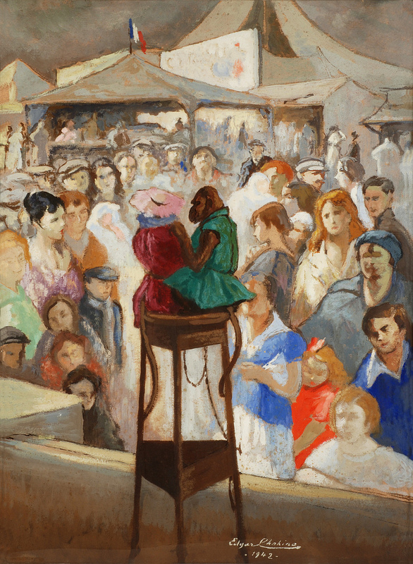 The Monkeys at the Fair (1942) Edgar Chahine tablo - Dekolata