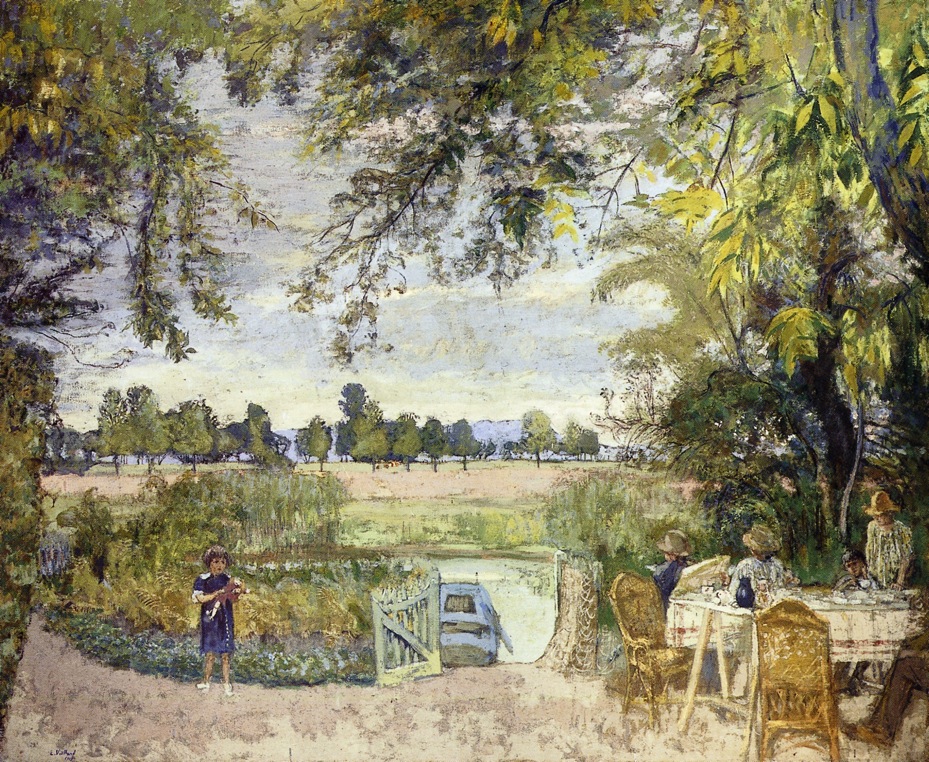 Figures Eating in a Garden by the Water (1913) Édouard Vuillard tablo - Dekolata