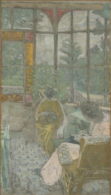 La véranda du Coadigou à Loctudy, Marcelle Aron et Marthe Mellot (1912) – Édouard Vuillard Tablo