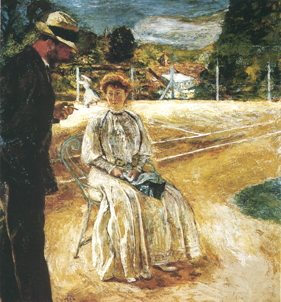 Painting of a tennis court Castle Guernon Ranville (1907) Édouard Vuillard tablo - Dekolata