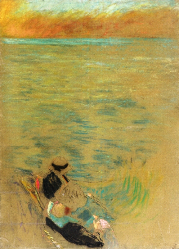 Sea at Sunset, Women on the Shore (1914) Édouard Vuillard tablo - Dekolata