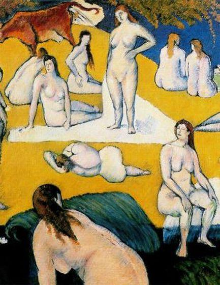 Bathers with Red Cow (1887) Émile Bernard tablo - Dekolata