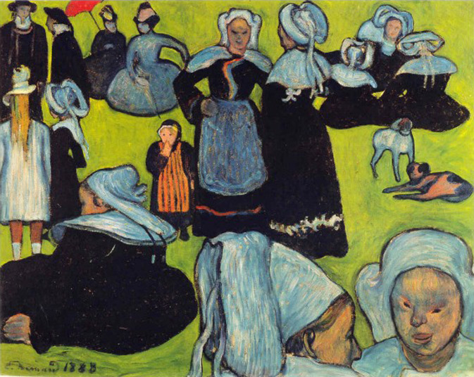 Breton Women in the Meadow (1888) – Émile Bernard Tablo