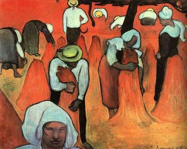 Buckwheat Harvesters at Pont Aven (1888) – Émile Bernard Tablo