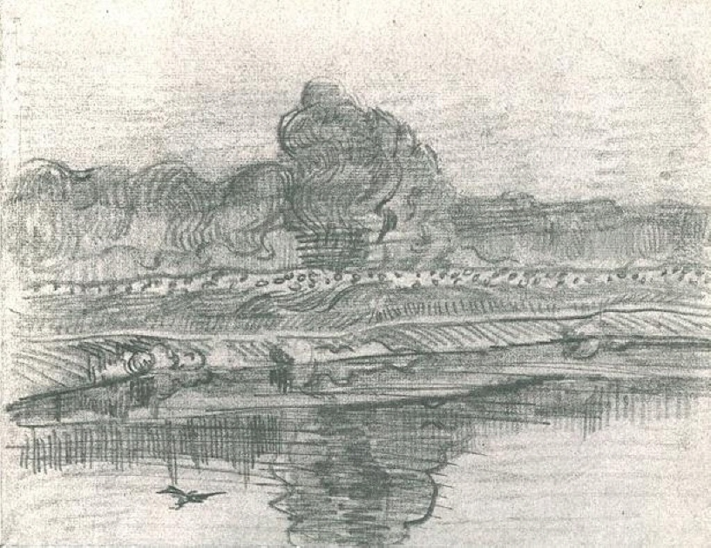 Landscape with the Oise (1890) Vincent van Gogh tablo - Dekolata