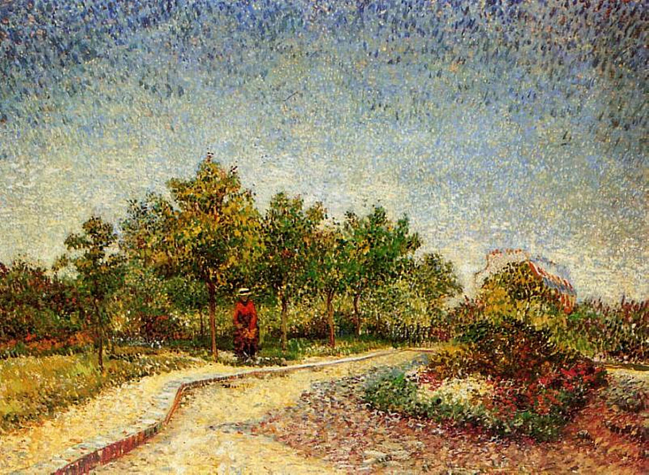 Lane in Voyer d'Argenson Park at Asnieres (1887) Vincent van Gogh tablo - Dekolata