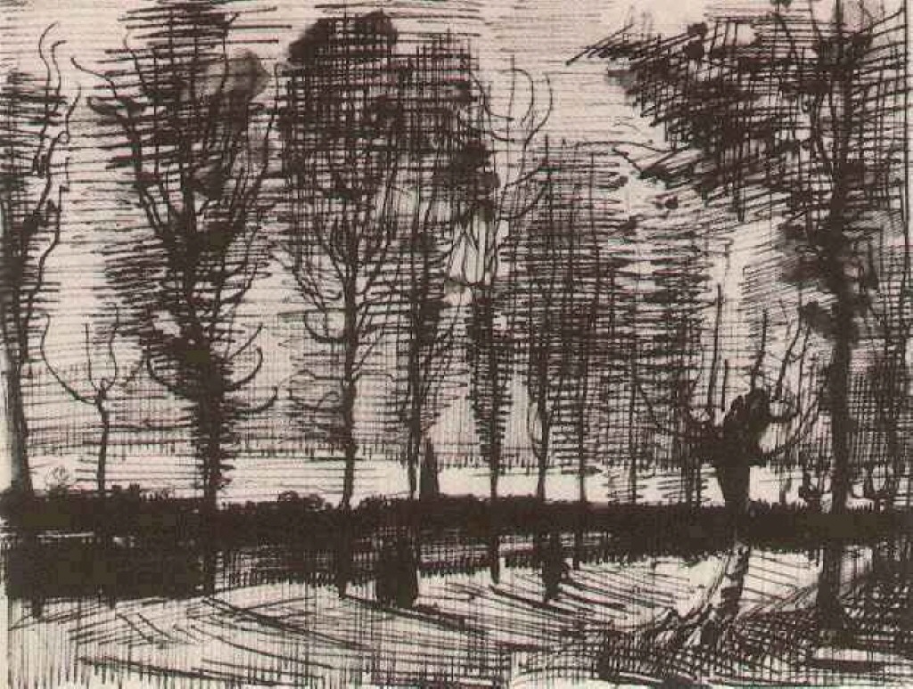 Lane with Poplars (1885) Vincent van Gogh tablo - Dekolata