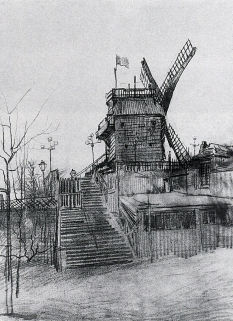 Le Moulin de la Galette (1886) Vincent van Gogh tablo - Dekolata
