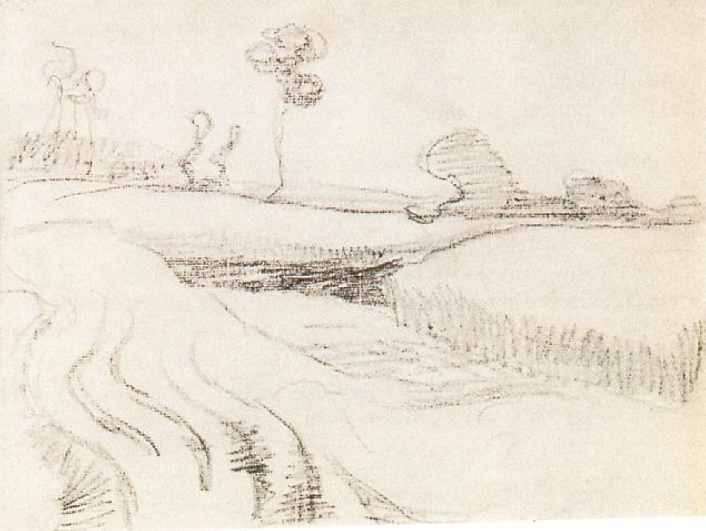 Little Stream Surrounded by Bushes (1890) Vincent van Gogh tablo - Dekolata