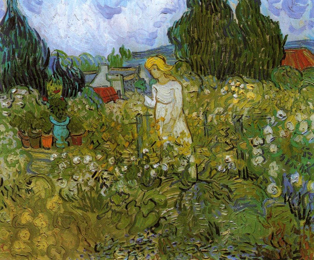 Mademoiselle Gachet in her garden at Auvers sur Oise (1890) – Vincent van Gogh Tablo