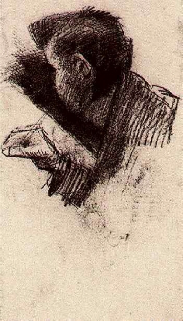 Man, Drawing or Writing (1886) Vincent van Gogh tablo - Dekolata
