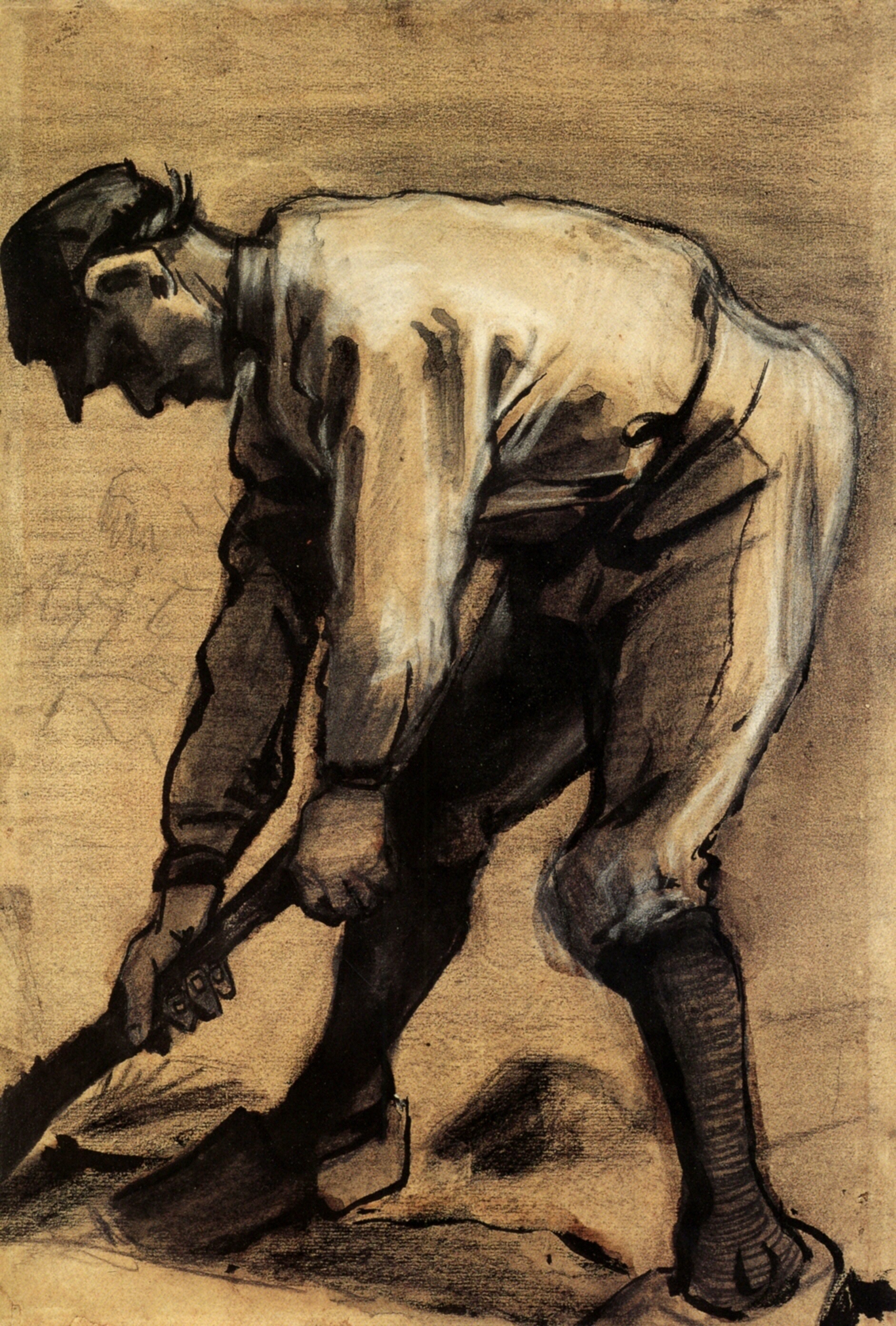 Man Breaking Up the Soil (1883) Vincent van Gogh tablo - Dekolata