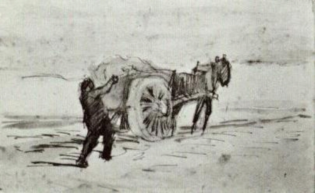 Man Loading a Cart (1885) – Vincent van Gogh Tablo