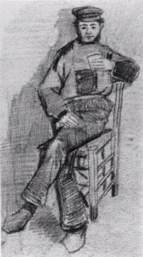 Man Sitting with a Glass in His Hand (1882) – Vincent van Gogh Tablo