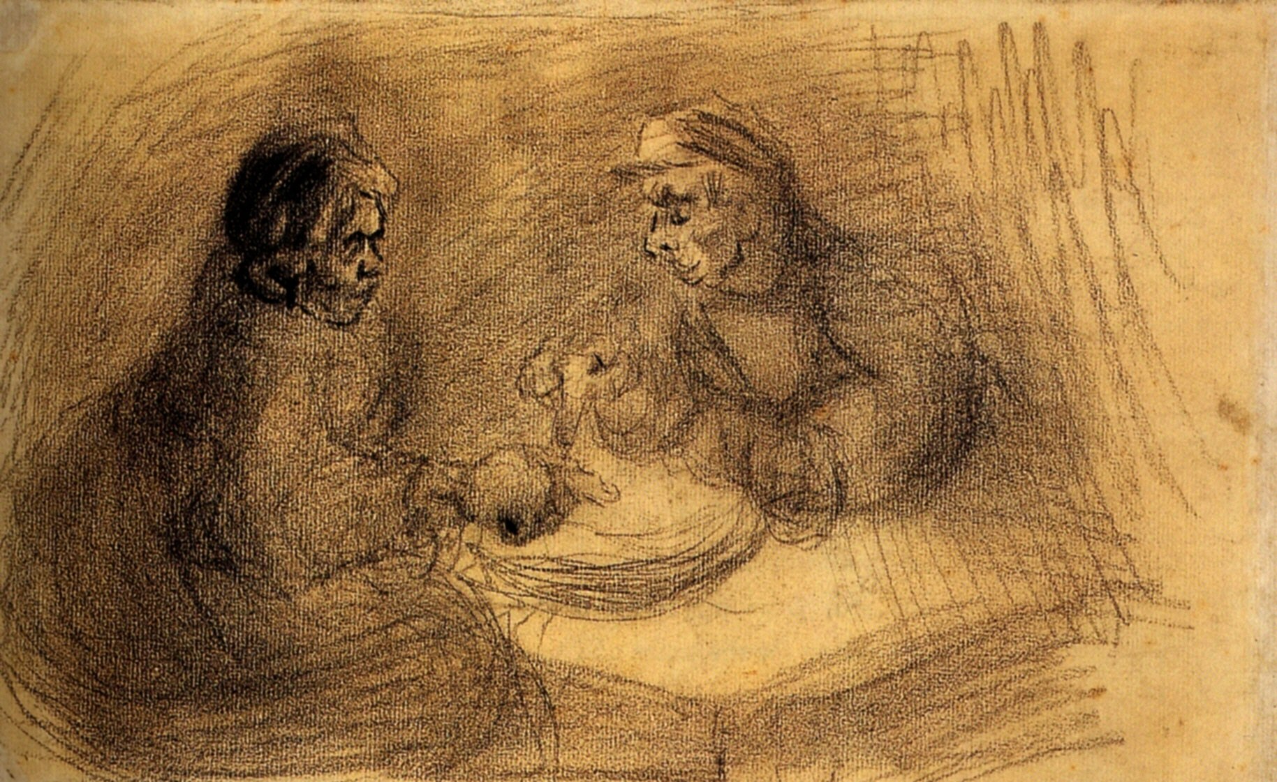Man and Woman Sharing a Meal (1885) Vincent van Gogh tablo - Dekolata