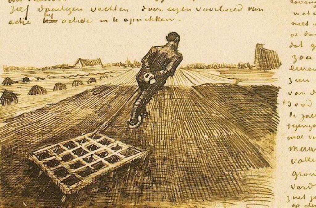 Man pulling a harrow (1883) Vincent van Gogh tablo - Dekolata